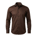 Men's Dark Mocha Brown Long Sleeve Button-Up Shirt