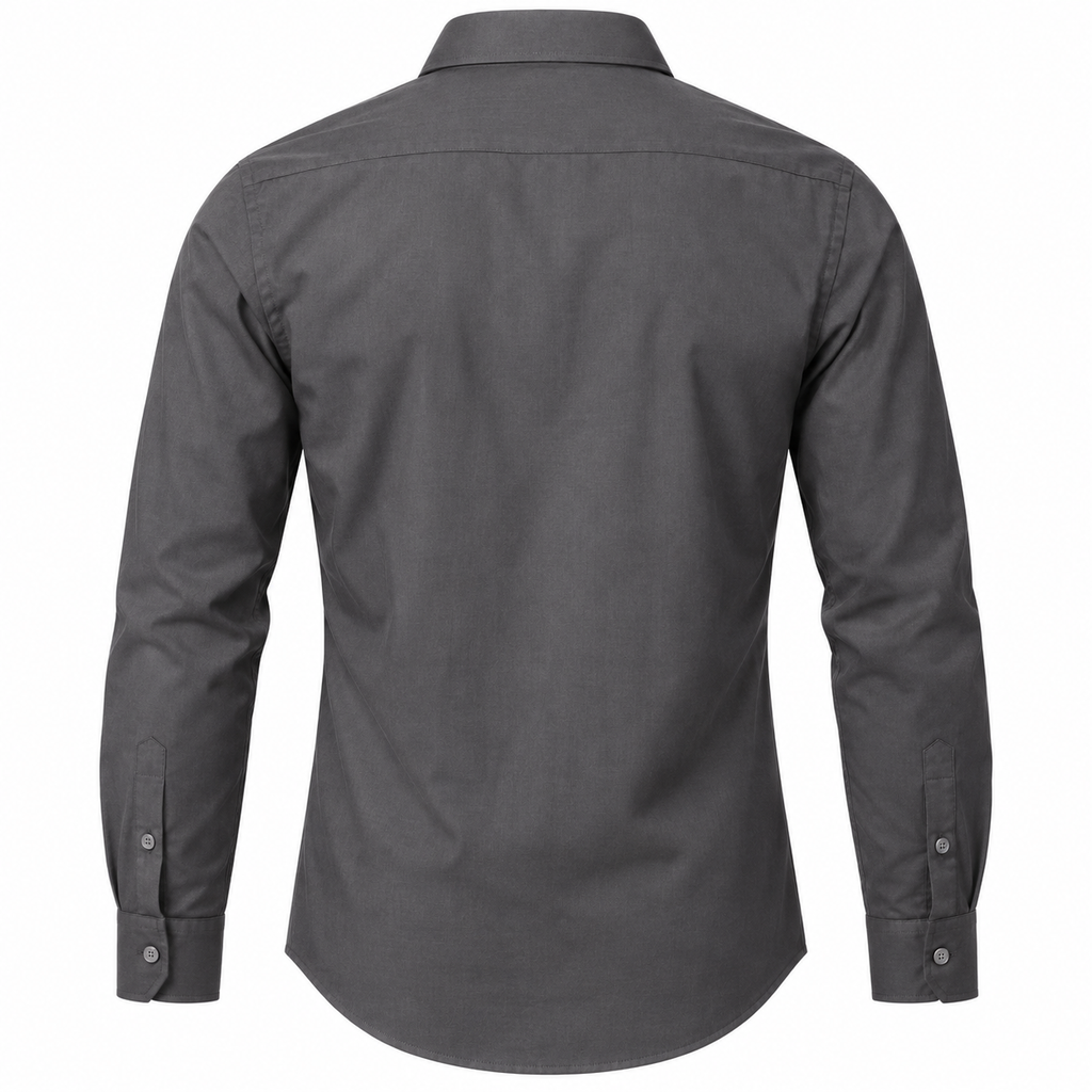 Men's Charcoal Grey Point Collar Dress Shirt