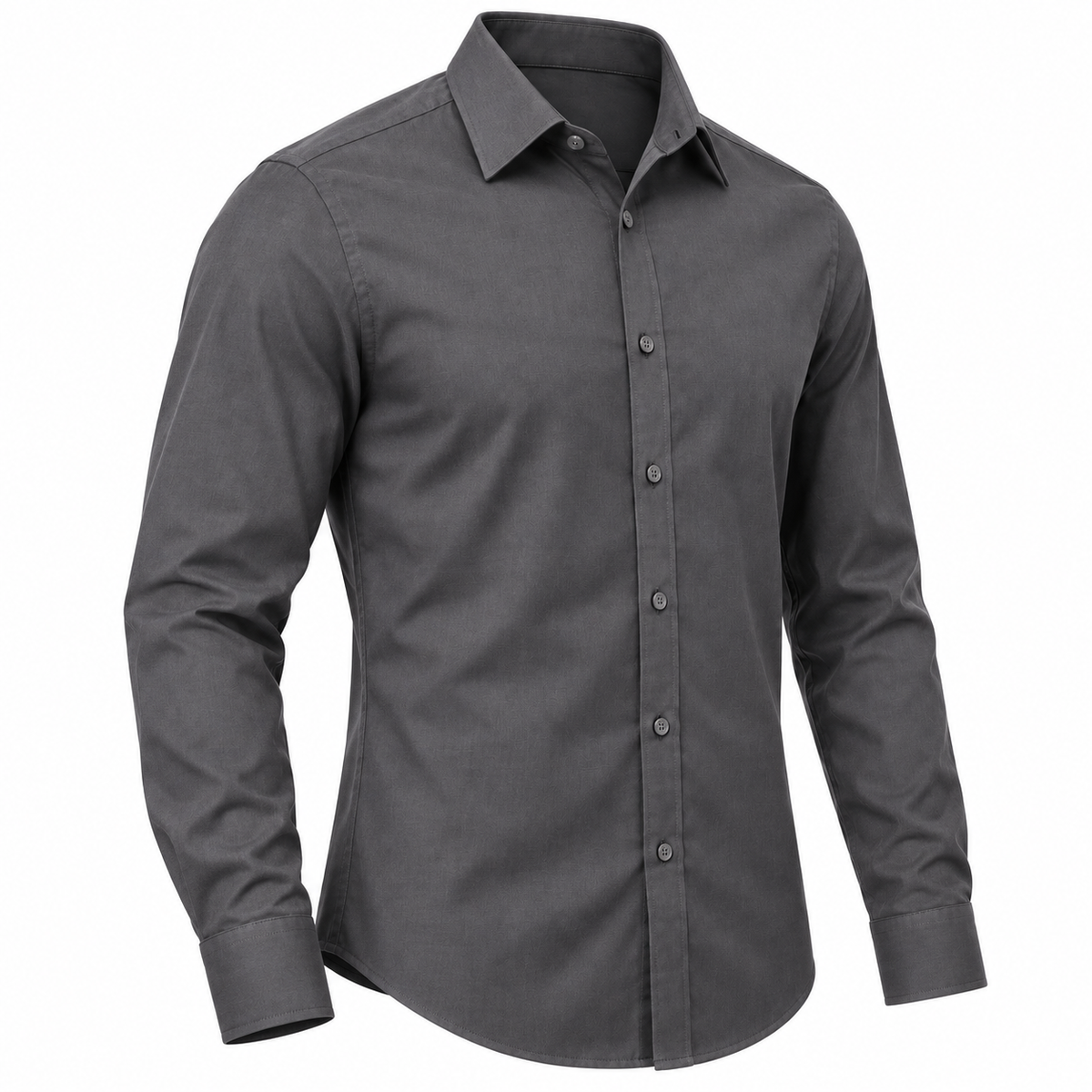 Men's Charcoal Grey Point Collar Dress Shirt