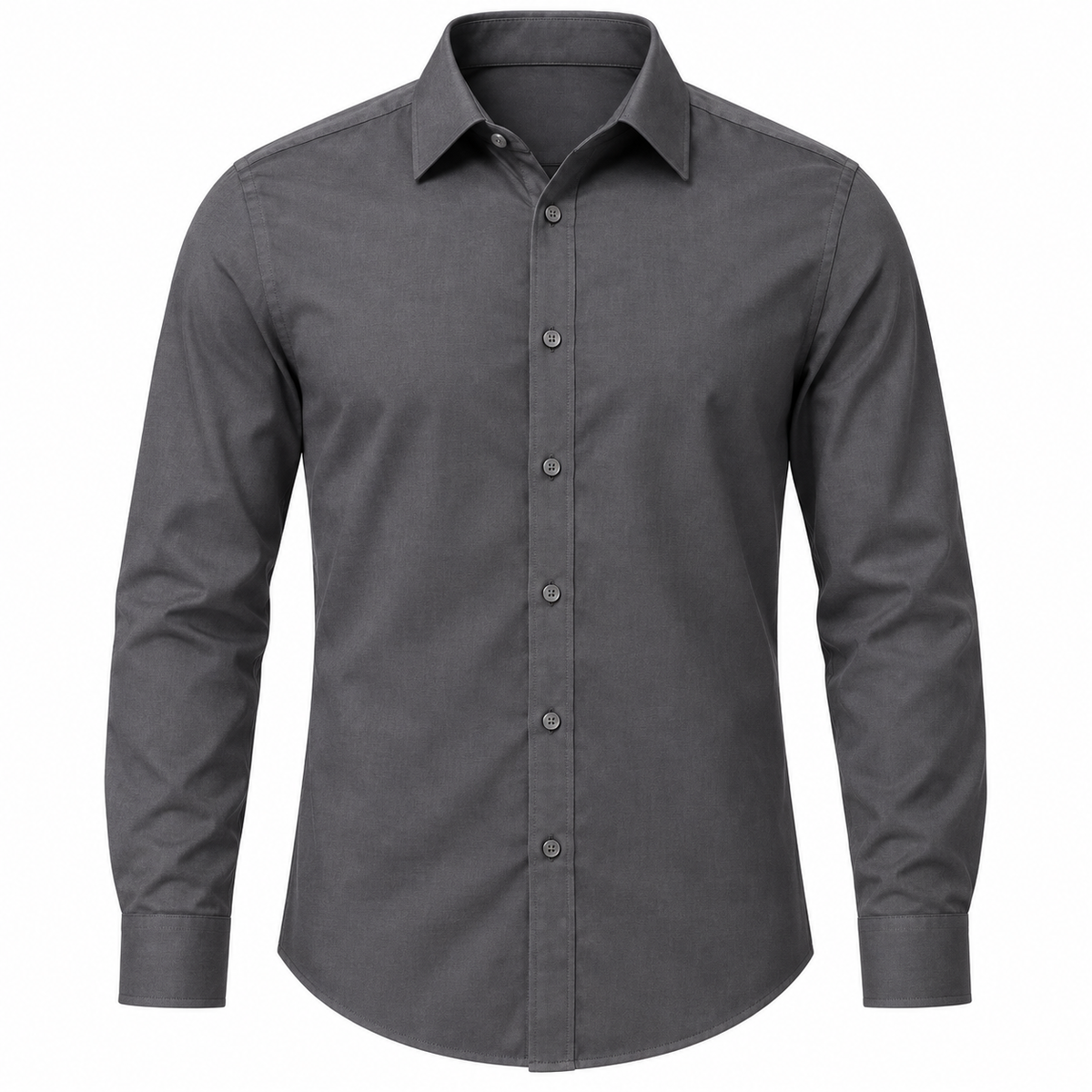 Men's Charcoal Grey Point Collar Dress Shirt