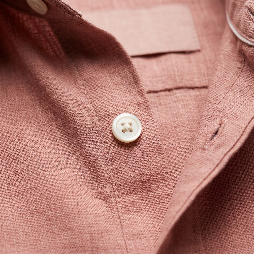 Men's Dusty Pink Button Front Long Sleeve Shirt