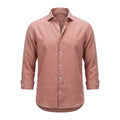 Men's Dusty Pink Button Front Long Sleeve Shirt