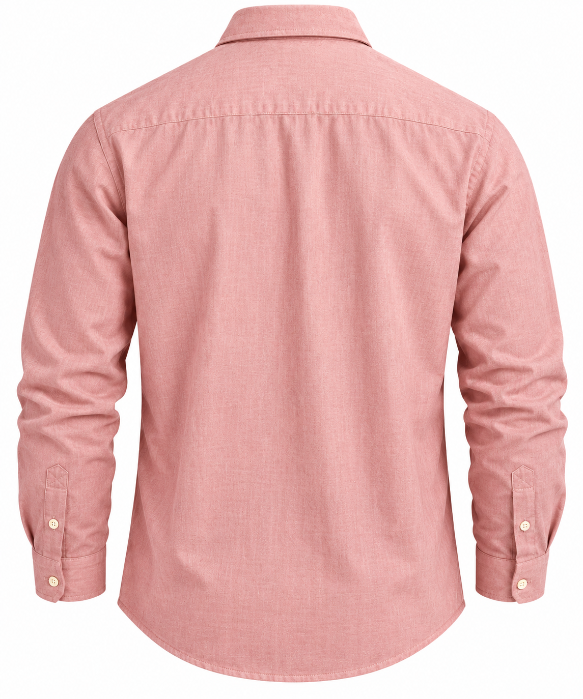 Men's Light Pink Textured Long Sleeve Shirt