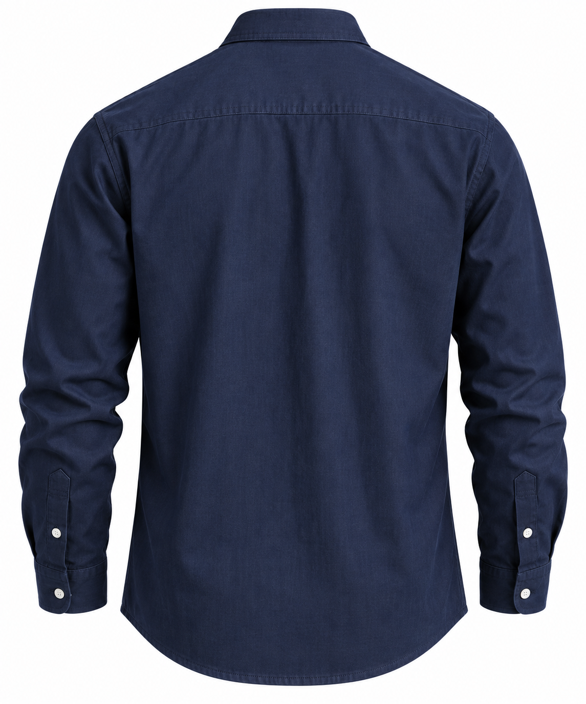 Men's Navy Button Down Collar Long Sleeve Shirt