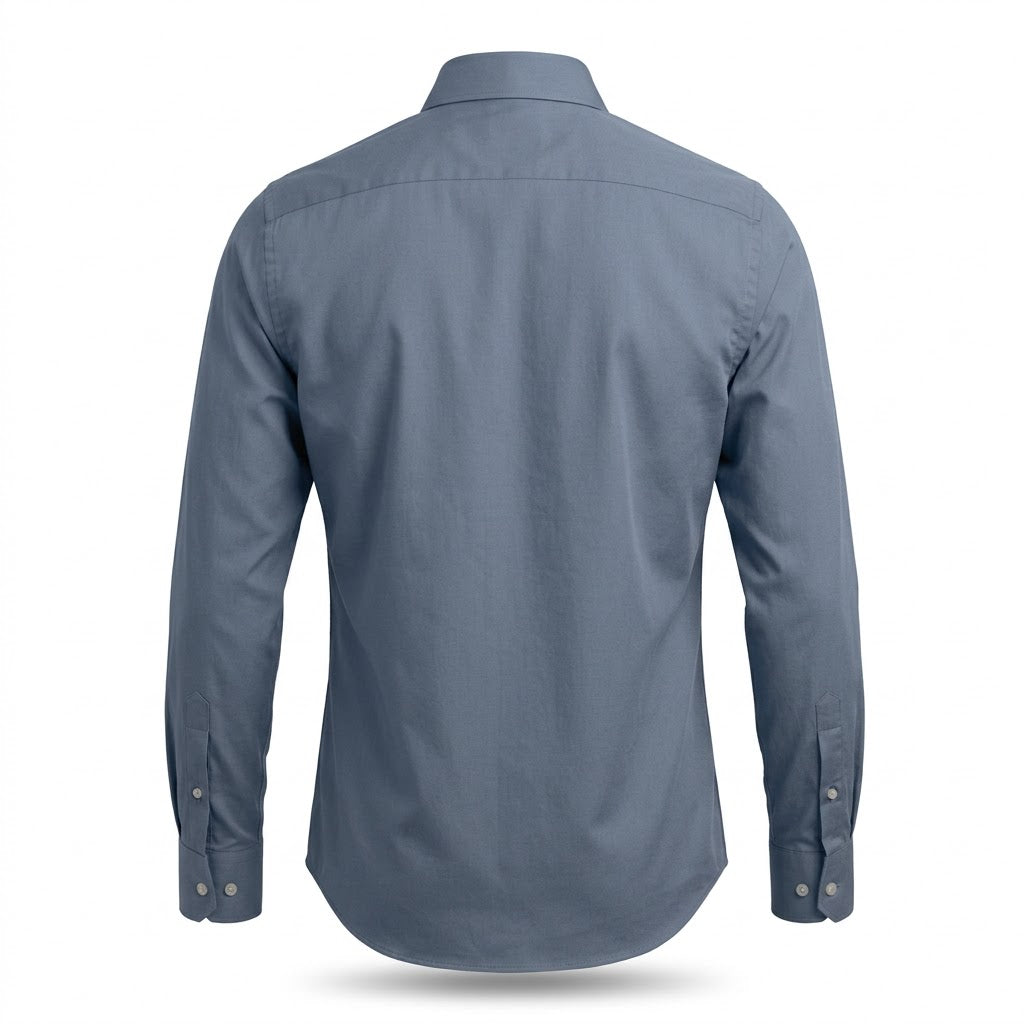 Shirtica Men's Slate Blue Long Sleeve Button Front Shirt