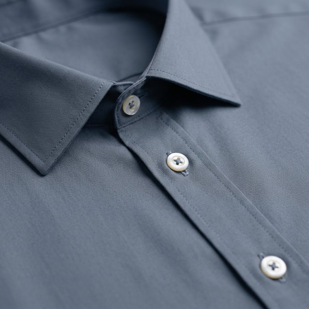 Shirtica Men's Slate Blue Long Sleeve Button Front Shirt