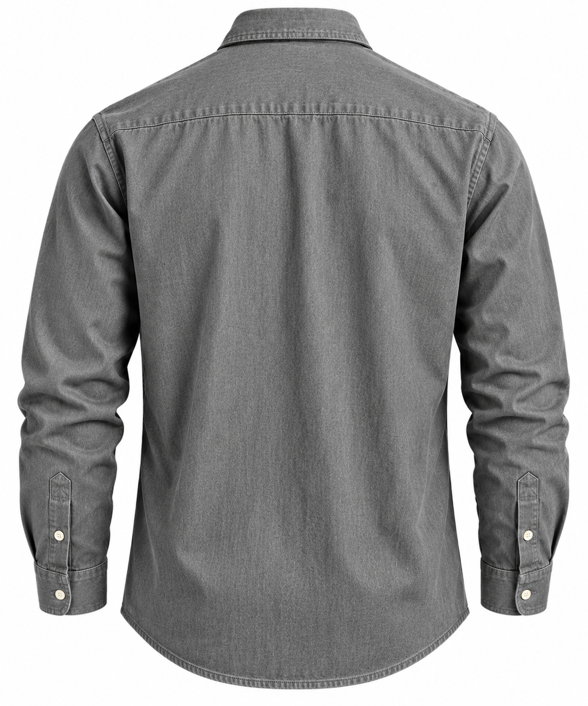Men's Washed Grey Button Down Pocket Shirt