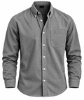 Men's Washed Grey Button Down Pocket Shirt